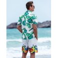 thumbnail image 5 of Purcoar Sykooria Men's Hawaiian Shirt Regular Slim Fit Hawaiian Print Short Sleeves Button Down Aloha Shirts(Tropical Leaf,X-Large), 5 of 5