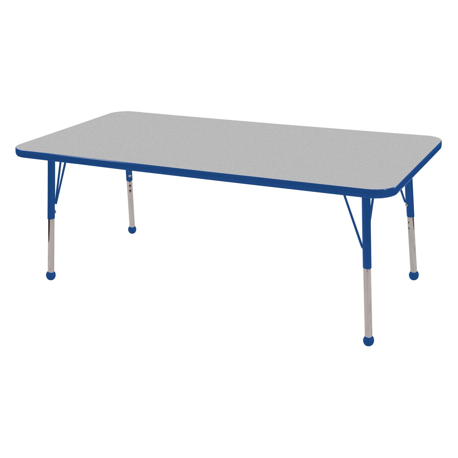 Adjustable Height 19-30 inch Maple//Yellow//Sand ECR4Kids Mesa Premium 30 x 60 Trapezoid School Activity Table Standard Legs w// Ball Glides