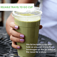 thumbnail image 5 of 24 oz Plastic Cups with Sip Through Lids - 150 Pack for Iced Coffee & Smoothies, 5 of 5