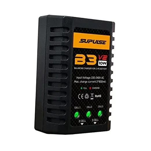 Lipo Battery Charger 2S-3S RC Balance Charger AC 7.4-11.1V 10W Upgrade Version B