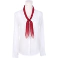 thumbnail image 2 of INSPIRE CHIC Women's Solid Chiffon Scarf Ribbon Square Silky Satin Elegant Neckerchief Handkerchief for Gift Office One Size Wine Red, 2 of 6