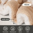thumbnail image 3 of FEOYA Warm Fleece Blanket Winter Blanket Thick Soft Plush Blanket Throw Blanket for Couch Sofa Bed Chair Travel Camping Bedding Living Room Khaki 51.18*62.99 Inch, 3 of 6