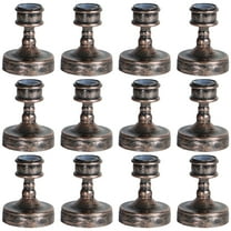12pcs Decorative Candle Holders Vintage Plastic Dark Brown Simple Design for Home Use Elegant Table