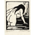 thumbnail image 2 of Jacques Jeichienus Ottens 19x24 Black Ornate Framed Double Matted Museum Art Print Titled: Badende Woman (1922), 2 of 5