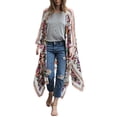 thumbnail image 2 of SDJMa Women's Lightweight Vee Cardigan Sweater Women Floral Print Chiffon Loose Shawl Kimono Cardigan up Shirt Blouse, 2 of 9