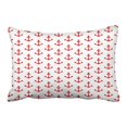 thumbnail image 1 of RYLABLUE Rectangl Throw Pillow Covers Vintage Anchors Pattern Nautical Red White Sailor Pillowcases Polyester 20 x 30 Inch With Hidden Zipper Home Sofa Cushion Decorative Pillowcase, 1 of 1