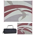 thumbnail image 1 of Reversible Mats 159125 Outdoor Patio / RV Camping Mat - Swirl (Burgundy, 9-Feet x 12-Feet, 1 of 9