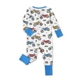 thumbnail image 5 of QEFJNO Bamboo Viscose Baby Boys One-Piece Footies Pajamas, Zipper Romper with Mitten, Footless Sleepers - 1PCS Motorcycle, 5 of 9