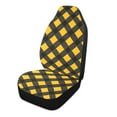 thumbnail image 4 of ALAZA Art Yellow Checkered Grid Pattern Car Seat Covers 2 PCs Universal Auto Front Seats Interior Protector, 4 of 7