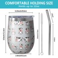 thumbnail image 5 of 12oz Stemless Wine Tumblers Gray Cow Expression Pattern Vacuum Insulated Stainless Steel Travel Tumbler Cups Mug with Lid and Straw for Champaign,Cocktail,Beer with Cleaning Brush, 5 of 5