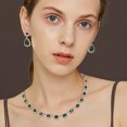 thumbnail image 2 of MYCUTEY Luxury Emerald Crystal Bridal Wedding Jewelry Set Green Rhinestone Choker Necklace and Dangle Earrings, 2 of 6