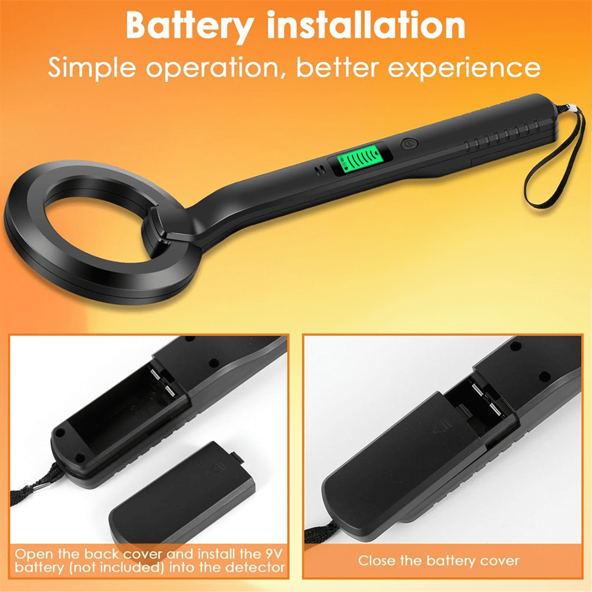 Metal Detector, Detector with Audible & Alerts, 360° Scanning Handheld Metal Detector Treasure Finder for Metal Object,1 * handheld metal detector,Black