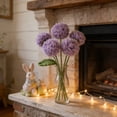 thumbnail image 4 of Ramo de flores de hilo hecho a mano – Arreglo floral artificial de crisantemos con pompones tejidos para decoración del hogar, centro de mesa, regalo de primavera, 4 of 6