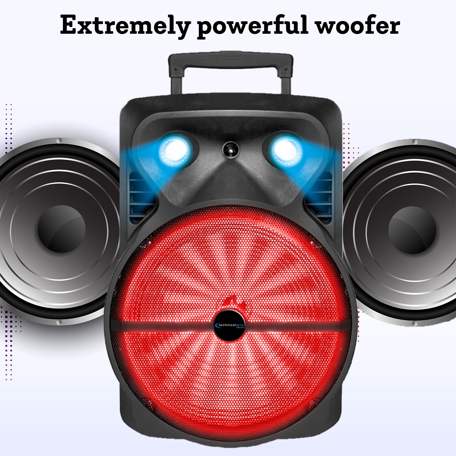 Technical Pro Rechargeable Bluetooth DJ Speaker PA System with Tripod/Microphone