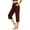 Burgundy, variant on Womens Capri Pants Solid Mid Waist Workout Pants Casual Crossover Waist Summer Below Knee Pants With Pocket S-3X Dark Gray