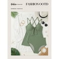 thumbnail image 5 of DOKOTOO 2 Piece Swimsuits for Women Tie Front Tankini Top with Brief Bottom Tummy Control Bathing Suit Green XL US16-18, 5 of 12