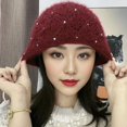 thumbnail image 5 of vnanda Knit Hat with Faux Pearl Women Knitted Hat with Faux Pearl Decor Handmade Soft Stretchy Autumn Winter Beanie for Girls Women Knit Hat, 5 of 7