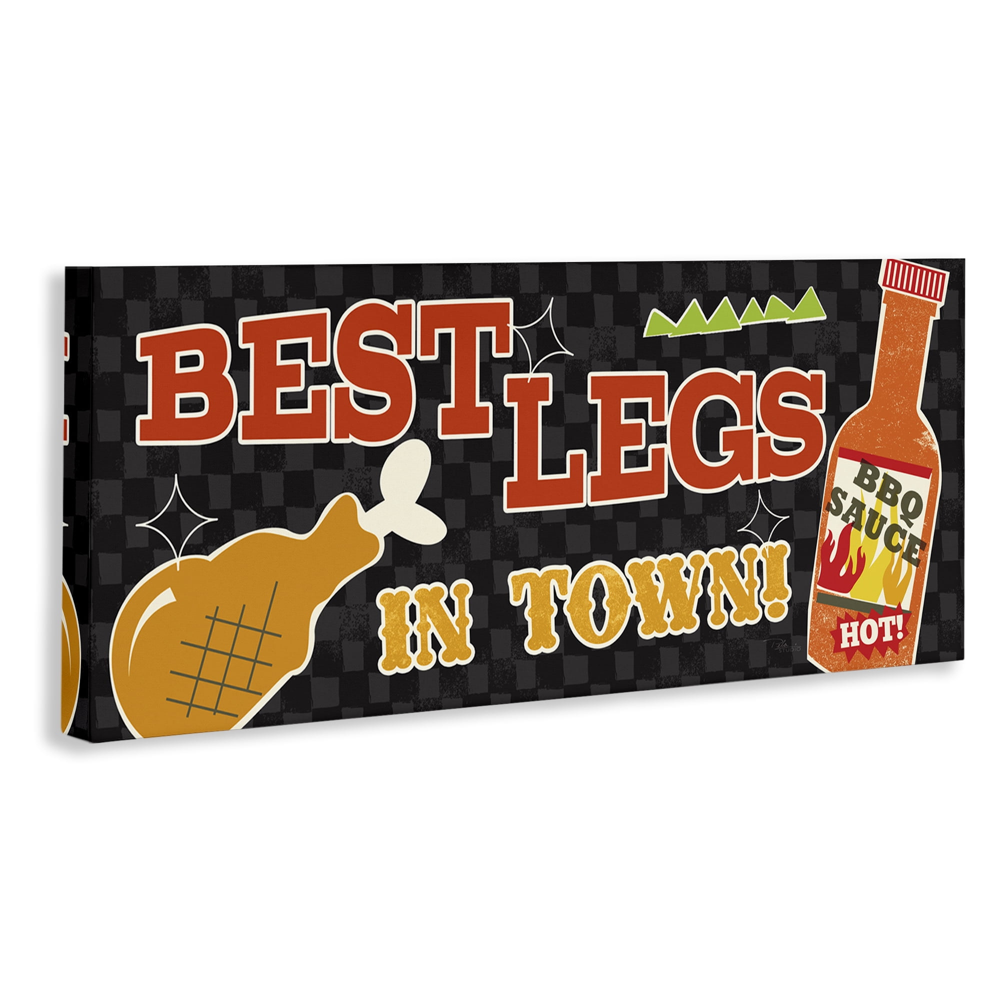 Stupell Industries Best Legs in Town Food & Beverage Painting Wrapped Canvas Art Print Wall Art, 48 x 20