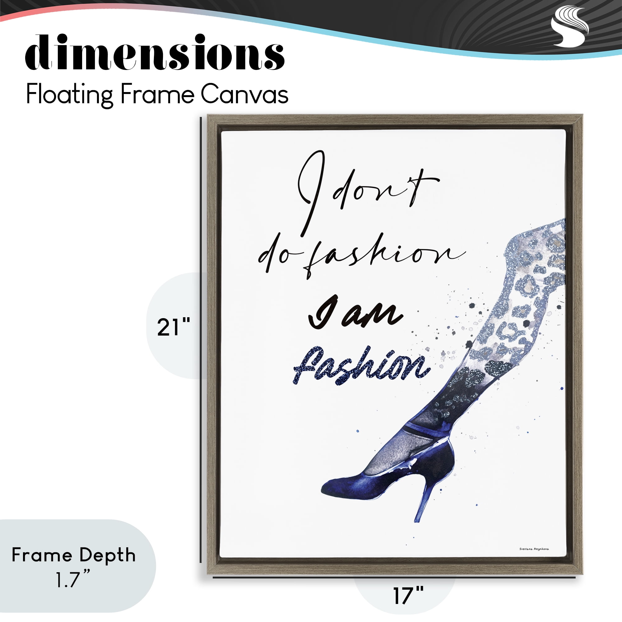 Stupell Industries Trendy I Am Fashion Brown Framed Floater Canvas Wall Art, design by Svetlana Aleynikova