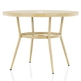 thumbnail image 3 of Furniture of America Devey 40"W Aluminum Round Patio Bistro Table Natural Tone, 3 of 9