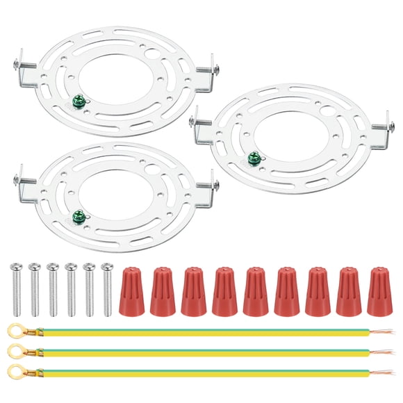 Uxcell 125mm (4.92") Universal Light Fixture Mounting Bracket Kit, Light Crossbar Round Ceiling Plate with Screw 3 Set