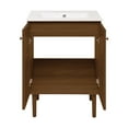 thumbnail image 6 of Bron 24" Freestanding Bathroom Vanity in Brown Oak with 3-Hole Centerset Sink Top, 6 of 7