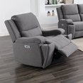 thumbnail image 2 of Soft Grey Fabric Power Recliner Chair w USB Chargers, 2 of 2