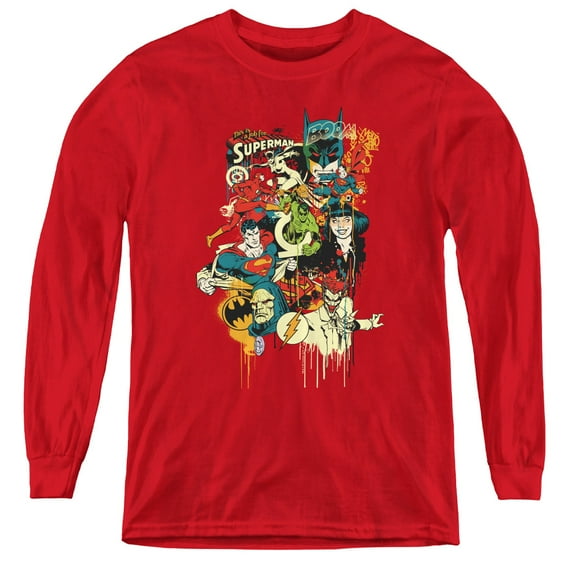 Dc - Dripping Characters - Youth Long Sleeve Shirt - Small