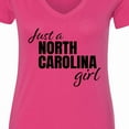 thumbnail image 4 of Inktastic Just a North Carolina Girl Born and Raised Women's V-Neck T-Shirt, 4 of 5