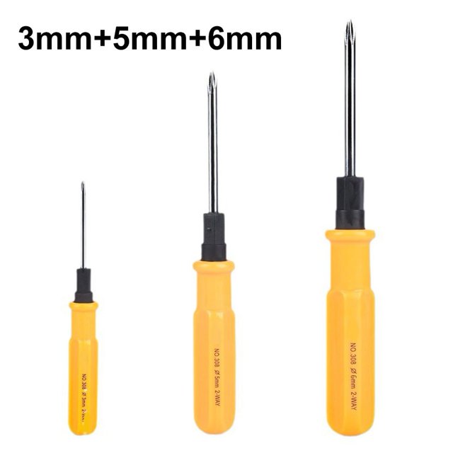 BTOER 2-Side Slotted Cross Screwdrivers Double Screwdrivers Head 3/5/6mm Portable Screws Driver Set For Repair Remover Hand Tools