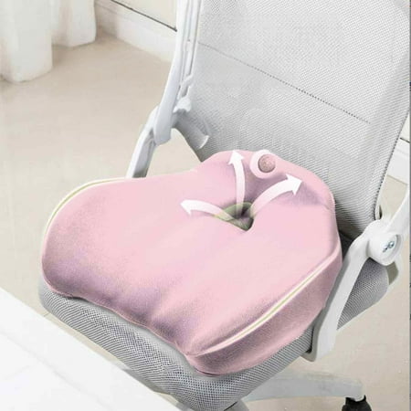 

Back to School Savings! HBBKVI Summer Sitting Is Not Tiring Office Chair Pad Memory Foam Waist Cushion Breathable Non-slip Pink 15.7 X17.3