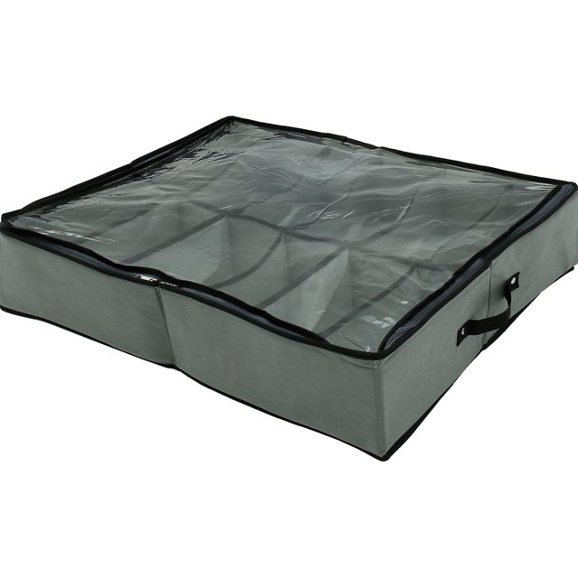 Caja De Bolsas De Almacenamiento De Zapatos Debajo De La Cama Grande De 45L Con Asas Reforzadas Y Tapa Transparente Contenedores De Almacenamiento De Zapatos Debajo De La Cama Plegables Para Zapatos D Muyoka Hogar
