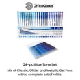 thumbnail image 2 of OfficeGoods Gel Pen Set Blue Colored Gel Ink Pens with Refill Pack 24 Gel Pens, 2 of 10