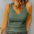 thumbnail image 2 of Youmylove Women Tank Tops Elegant Solid Color Sleeveless V Neck Knit Ribbed Top Casual Summer Tank Blouse Workout Casual Shirt, 2 of 7
