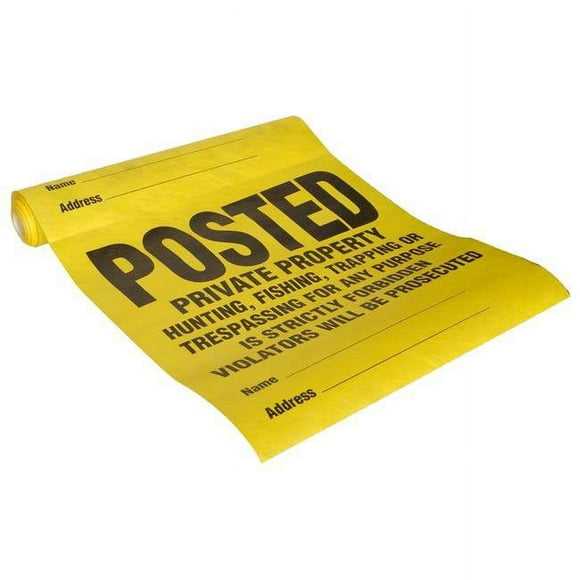 Hillman Group 843388 11 x 11 in. Yellow Tyvek Posted Private Property Violators Will Be Prosecuted Sign - 2 Roll - 1 Piece