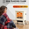 thumbnail image 4 of TopComfy Electric Fireplace Stove Heater with Realistic Log Set Flame Effect Freestanding Design Adjustable Heat Settings for Living Room Bedroom, Beige, 4 of 6