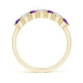 thumbnail image 2 of ANGARA Natural 0.4 Ct. Amethyst with Diamond Non Eternity Stackable Ring in 14K Yellow Gold for Women (Ring Size: 3.5), 2 of 9