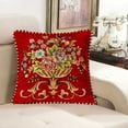thumbnail image 4 of chaungfeng Vintage Embroidered Throw Pillows Covers 18.9x18.9in，Vintage Decorations Floral Embroidered Cushion Cover for Sofa Couch Bed Chairs Car, 4 of 6