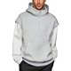 thumbnail image 2 of RKSTN Hoodies for Men Oversized Splicing Fake Two Pieces Pullover Hooded Sweatshirts Top Men's Casual Solid Color Mock Neck Loose Fits Comfy Workout Sport Long Sleeve Hoodie Fall Winter Clothes, 2 of 8