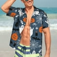 thumbnail image 7 of Logiee Halloween Print Mens Hawaiian Shirts,Loose-Fit Short Sleeve Button Down Tropical Aloha Beach Shirt,Summer Vacation Wedding Tops,Small, 7 of 7