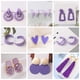 thumbnail image 2 of Pendientes colgantes de Color púrpura para mujer, pendientes pequeños redondos inusuales, pendientes colgantes de mariposa y flores a la moda, pendientes para mujer Tan Jianjun unisex, 2 of 2