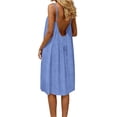 thumbnail image 2 of Aimik Women's Backless Spaghetti Strap Midi Dress Summer Solid Tie Back Loose Sundress Breathable Casual Vacation Dress, 2 of 6