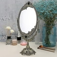 thumbnail image 3 of Metal Tabletop Antique Makeup Mirror Swivel Double Sided Oval Cosmetic Mirror, 3 of 11