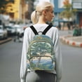 thumbnail image 7 of FORMRS Mini Backpack Purse for Women Travel Daypack Casual Shoulder Bag, Beige Mountain, 7 of 7
