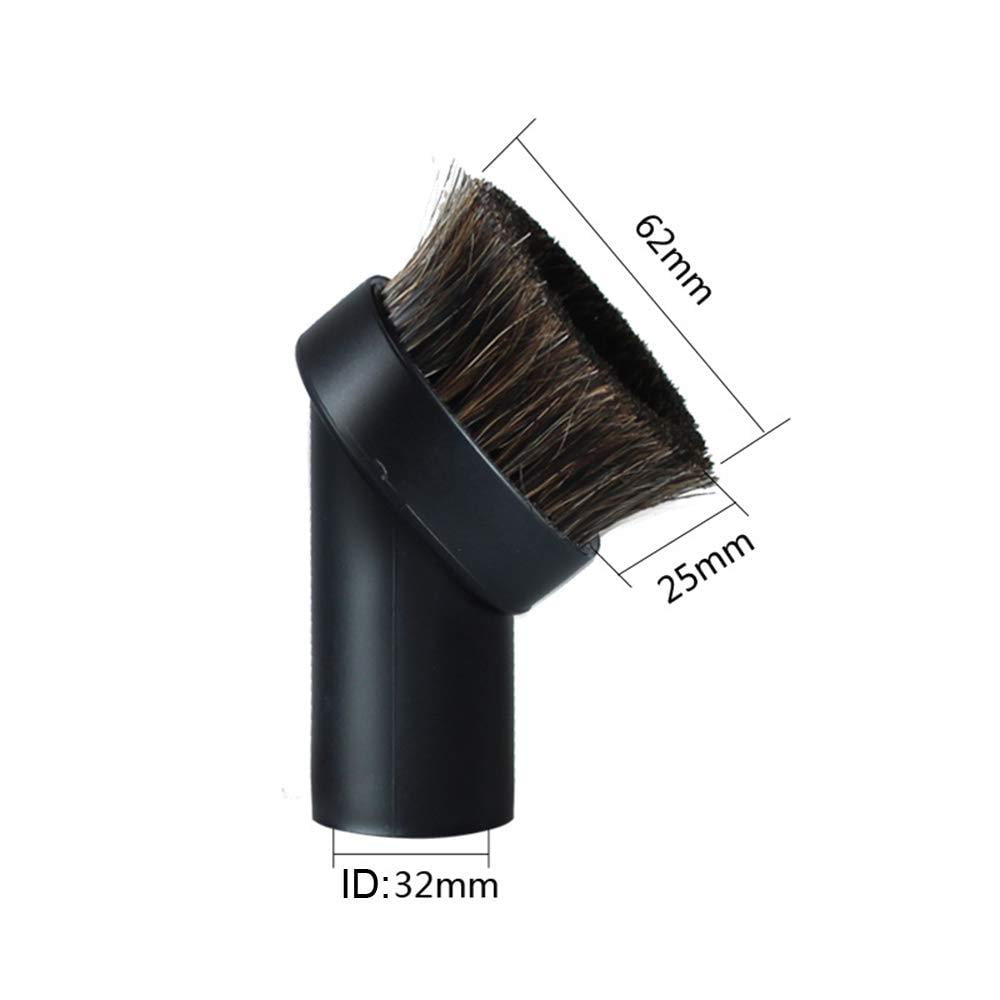 2x 32mm/1.25" Universal Vacuum Cleaner Attachment Horsehair Floor Brush Head 
