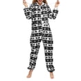 thumbnail image 2 of Women's Christmas Hoodie One-piece Pajamas Fleece Women's Fawn Snowflake Printed One Piece, 2 of 7