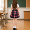 thumbnail image 7 of Grblisyd Uniform Skirts for Girls Casual Elastic Waist Plaid Skorts Quick-Drying Breathable A Line Back to School Skort, 7 of 7