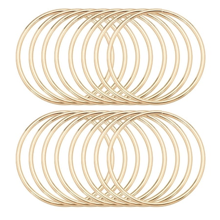 Uxcell 16Pcs Dream Catcher Rings, 2.8" Metal Hoops for Crafts Wreath Hoop Rings for Wall Hanging Crafts Home Decorations DIY Wedding Wreath Decor, Gold 2.5"