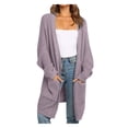 thumbnail image 3 of CHUANK Womens Patchwork Cardigan Long Sleeve Open Front Knit Sweaters Coat Pockets Yellow M, 3 of 5