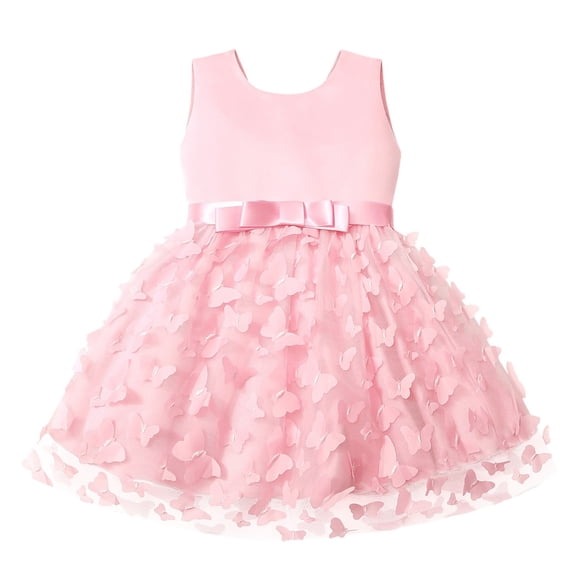 AJIWYH Baby Girls Flower Dress Embroidery Party Wedding Lace Dresses Red for 6-12 Months